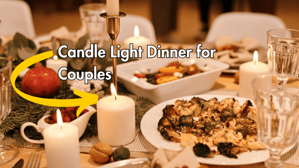 Couples doing candle light dinner